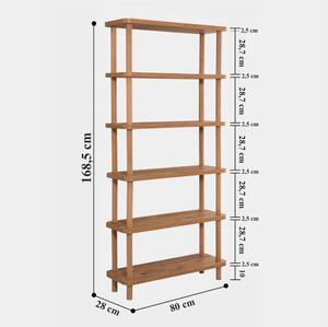 Bibliotecă cu aspect de lemn de pin 80x168,5 cm Step – Kalune Design