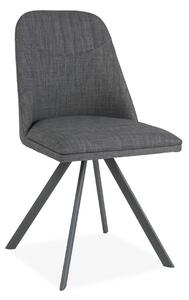 Scaun tapitat Milton, gri, stofa clasica/metal, 46X45X88 cm