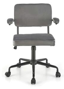 Scaun birou FIDEL, gri/negru, stofa clasica/metal, 62x56x81/91 cm