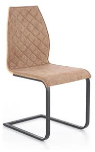 Scaun K265, maro/negru, piele ecologica/metal, 43x58x94 cm