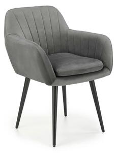 Scaun K429, gri, stofa catifelata/metal, 58x53x80 cm