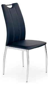 Scaun tapitat K187, negru/crom, piele ecologica/metal, 46x56x97 cm