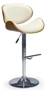 Scaun bar H44, crem/nuc/crom, piele ecologica/placaj indoit/otel, 53x4