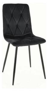 Scaun TOM, negru, stofa catifelata/metal, 45x39x91 cm