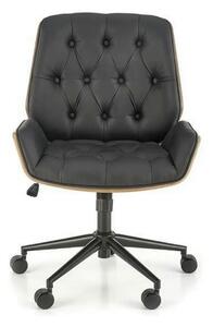 Scaun birou GAVIN, nuc/negru, piele ecologica/metal, 60x65x90/100 cm