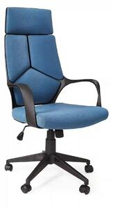 Scaun de birou VOYAGER, albastru/negru, stofa, 64x61x115/125 cm