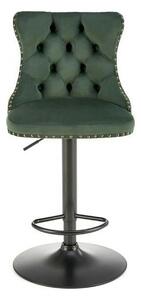 Scaun bar H117, verde/negru, stofa catifelata/otel, 47x52x96/118 cm