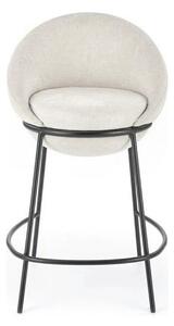 Scaun bar H118, bej deschis/negru, stofa clasica/otel, 53x57x90 cm