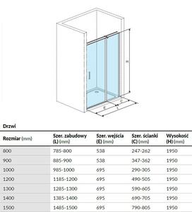 Excellent Mazo uși de duș 69.5 cm înclinabilă crom luciu/sticlă transparentă KAEX.3025.1D.0650.LP