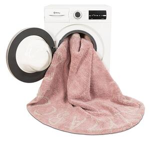 Covor pentru copii roz deschis lavabil/țesut manual din bumbac ø150 cm ABC Vintage Nude – Lorena Canals