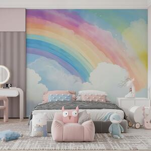 Tapet Curcubeu pe cer, Fototapet Pentru Copii, Rainbow pentru copiilor, w04487 : Uwalls.ro