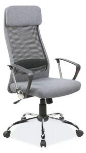 Scaun de birou Q-345, gri, stofa mesh/metal/plastic, 62x49x118/128 cm