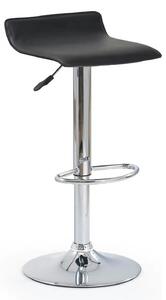 Scaun bar H1, negru/crom, piele ecologica/PVC/otel, 40x39x63/84 cm
