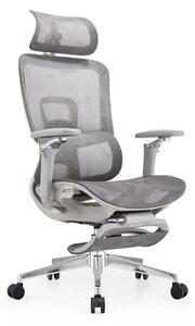 SYBERGO HUMAN PRO Scaun ergonomic, suport lombar, sezut translatie, cotiere 3D, suport picioare, Full Mesh, Gri