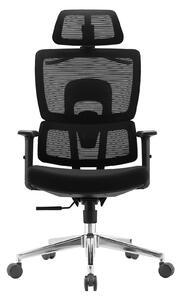 LUCKY-V4 Scaun ergonomic, suport lombar, tetiera 2D, umeras, Negru