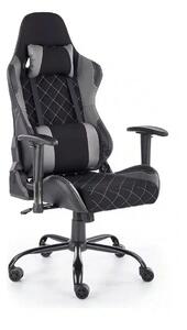 Scaun gaming DRAKE, negru/gri, stofa, 69x62x127/134 cm