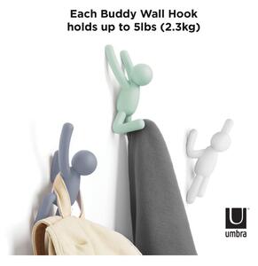 Cârlige 3 buc. de montat pe perete din plastic Buddy – Umbra
