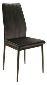 Scaun ATOM, negru, stofa catifelata/metal, 44x39x93 cm