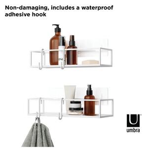 Raft pentru baie alb autoadeziv din oțel Cubiko – Umbra