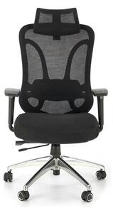 Scaun birou GILBERTO, negru/crom, stofa clasica/metal, 70x64x121/129 c