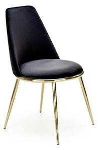 Scaun K460, negru/auriu, stofa catifelata, 49x54x84 cm