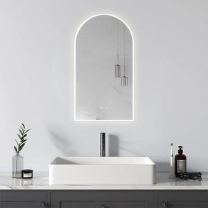 Oglindă baie, Multifuncțională, Iluminare LED Touch, Intensitate reglabila, Sistem Dezaburire, 45x80 cm