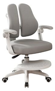 Scaun ergonomic pentru copii, spatar reglabil inaltime si adancime, suport picioare reglabil, rotativ, Gri