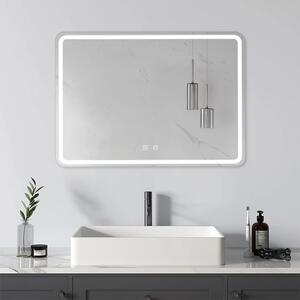 Oglindă baie, Multifuncțională, Iluminare LED Touch, Intensitate reglabila, Sistem Dezaburire, 70x50 cm