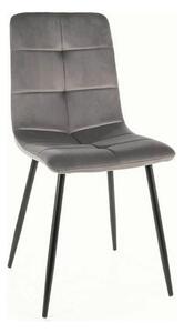 Scaun IVO, gri/negru, stofa catifelata/metal, 45x39x91 cm