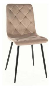 Scaun JERRY, bej/negru, stofa clasica/metal, 45x39x91 cm