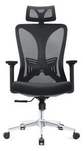 Scaun ergonomic, cotiere 3D, spatar Mesh, Negru