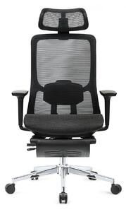 ROCKY-V5 Scaun ergonomic, Full Mesh, Sezut Translatie, suport picioare, Negru