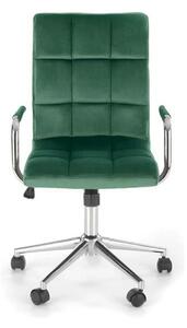 Scaun birou GONZO 4, verde, stofa catifelata, 60x53x93/105 cm