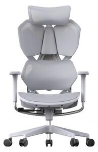 Scaun ergonomic SIHOO X5C-207, cotiere 3D, suport lombar reglabil, tetiera 3D, mecanism multifunctional inclinare/blocare, pivotant, Mesh, Gri/Roz