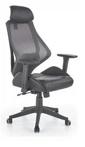 Scaun de birou HASEL, gri, piele ecologica/plasa, 68x78x110/118 cm