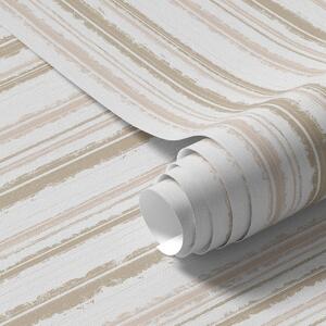 Tapet Dungi bej-roz cu accente albe, Tapet geometrie, Tapet dungi, a00505 : Uwalls.ro