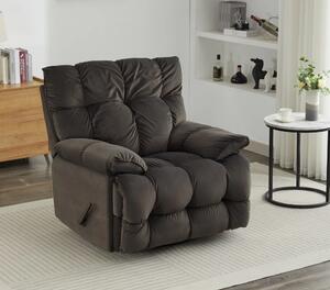 Fotoliu Recliner, suport picioare extensibil, rotativ, textil, Negru
