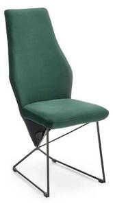 Scaun tapitat K485, verde inchis, stofa catifelata, 44x63x96 cm