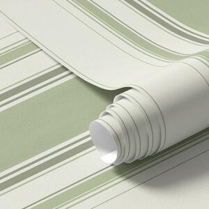Tapet Fond crem cu o dungă centrală verde lată, Tapet geometrie, Tapet dungi, a00519 : Uwalls.ro