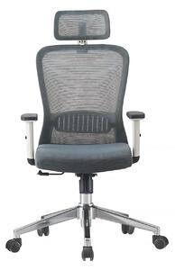 Scaun ergonomic, spătar Mesh, Gri/Alb