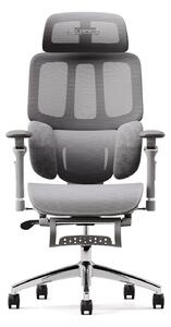 Scaun ergonomic MUSSO H80 PRO, șezut translatabil, cotiere 6D, suport lombar dinamic, spătar reglabil înălțime, tetieră 3D, suport picioare, mecanism multifunctional inclinare/blocare, pivotant, Mesh, Gri