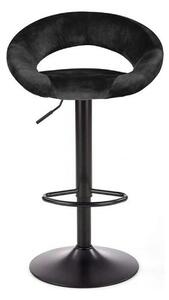Scaun bar H102, negru, stofa catifelata/otel, 53x48x78/100 cm