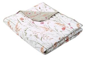Cuvertură verde-bej matlasată din bumbac 200x220 cm Grasmere Floral – Catherine Lansfield