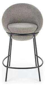 Scaun bar H118, gri/negru, stofa clasica/otel, 53x57x90 cm