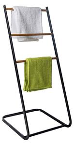 Uscator de haine ZONKER, negru/nuc, metal/lemn, 40x37.5x89 cm