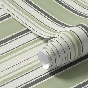 Tapet Fond crem cu un amestec de dungi verzi și negre, Tapet geometrie, Tapet dungi, a00563 : Uwalls.ro