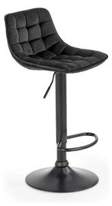 Scaun bar inalt H95, negru, stofa catifelata/otel, 43x44x84/106 cm