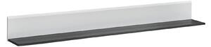Polita SOLIDO TWIN, alb/negru, PAL laminat, 180x21x20 cm