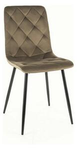 Scaun JERRY, verde maslin/negru, stofa catifelata/metal, 45x39x91 cm