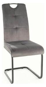 Scaun AXO, gri/negru, stofa catifelata/metal, 43x47x101 cm
